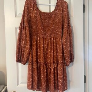 Hayden Terracotta Long Sleeve Dress